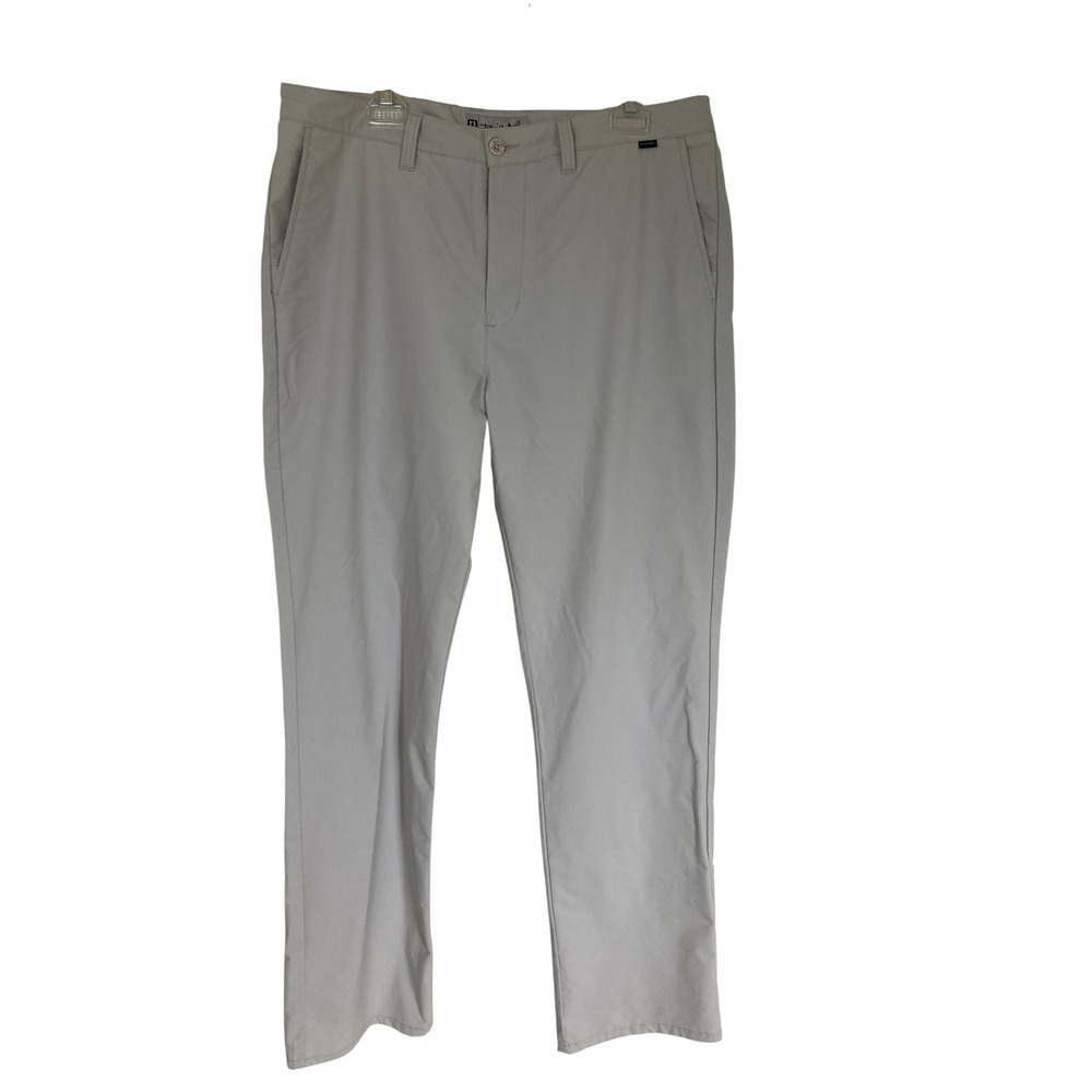 TravisMathew Mens Performance Golf Pants Light Gray Straight Leg Size 36